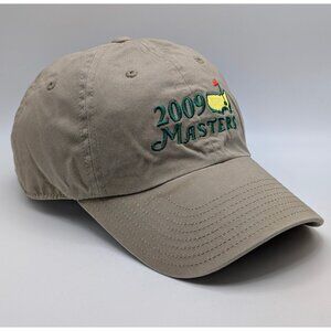 The Masters 2009 Golf Tournament American Needle Strap Back Hat Cap Beige Tan